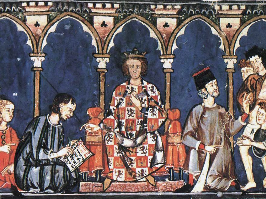 Miniatura del Libro de los Juegos (1283): Alfonso X el Sabio y su corte, el rey que otorgó el señorío de Orgaz