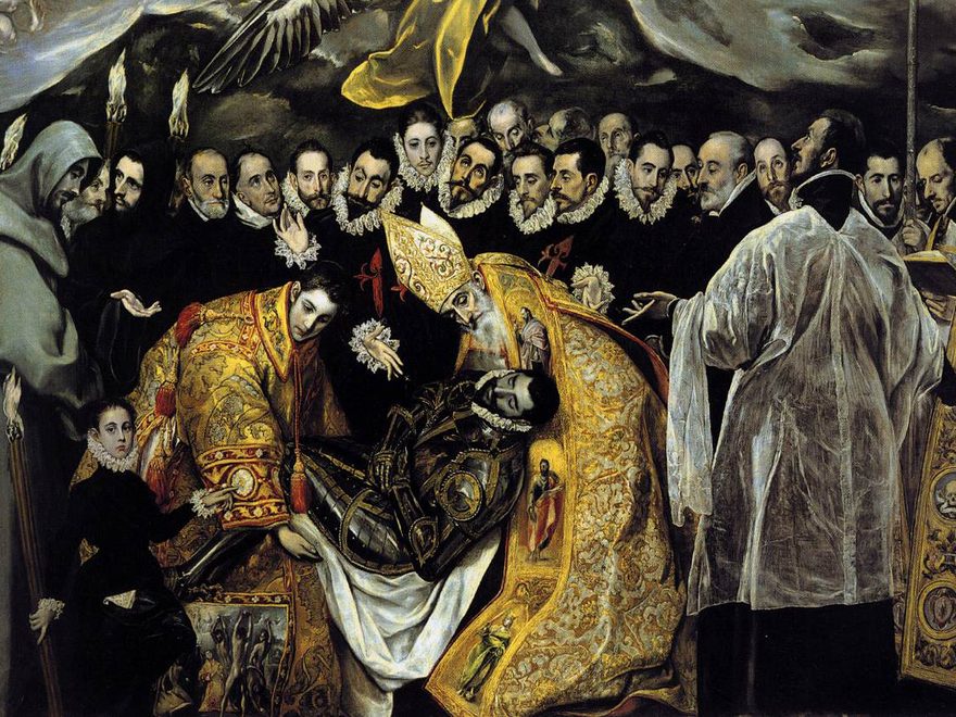 Detalle del entierro en el cuadro de El Greco: Don Gonzalo Ruiz de Toledo, IV Señor de Orgaz